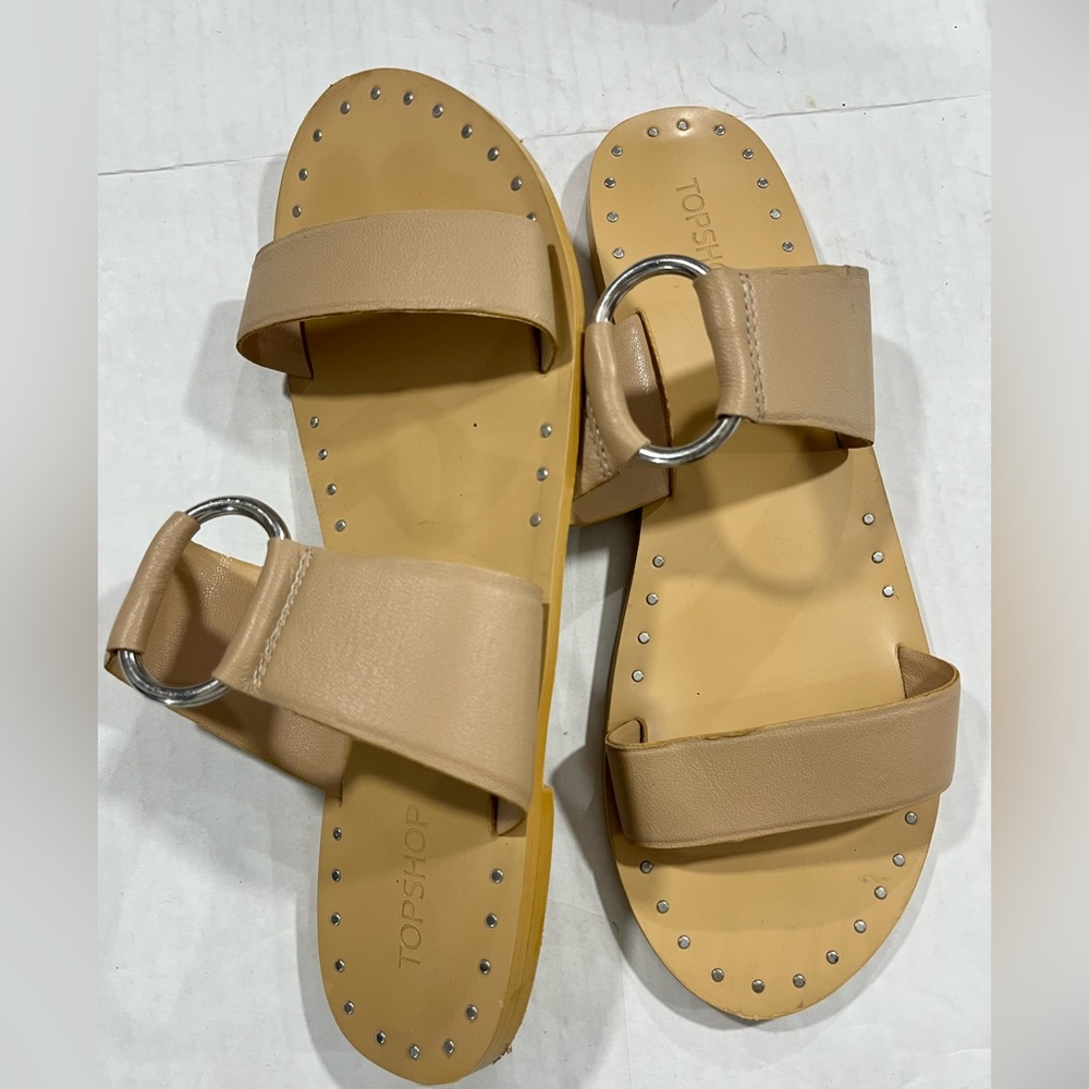 TOPSHOP LEATHER SLIDE SANDAL